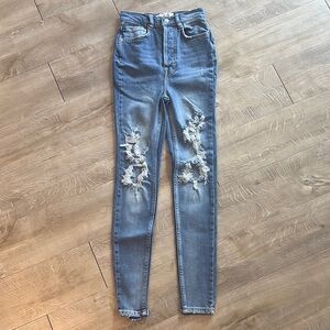 FREE PEOPLE - We The Free Skinny Jeans with Distressed Details Size 24